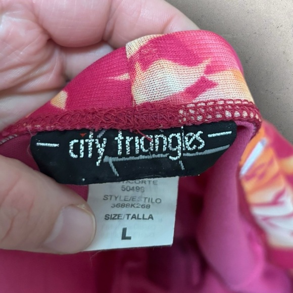 Y2K city triangles floral strapless dress - Picture 2 of 7